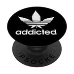 Weed Addicted Parody Logo Cell Phone Secure Pop Grip PopSockets Grip and Stand for Phones and Tablets