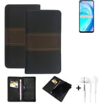 Wallet Case + headphones for OnePlus Nord CE 2 Lite 5G Protective Cover Brown