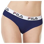 Fila Culotte Femme Coton, Sous Vetements Feminins, Durable, Maille Aérée, Bleu, S