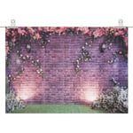 7x5ft Flowers Wall Photography Backdrops Brick Backdrop Spring Stuido8190