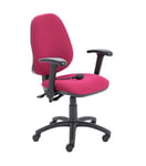 Office Hippo Desk Chair, Ergonomic Home & Office Chair With Adjustable Seat, Back, Flip Up Arms & Lumbar Pump For Comfort & Support, Computer Chair For Daily Use - Claret Red