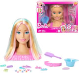 Barbie Doll Styling Head, Blonde Hair with 20+ Hair Styling Accessories Including Star & Butterfly Color Change Hair Clips, JFG81