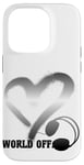 Coque pour iPhone 14 Pro Casque Musique Coeur Techno House Amour