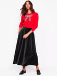 Boden Angelica Velvet Skirt, Black