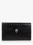 Kurt Geiger London Kensington Croc Leather Wallet Clutch Bag, Black