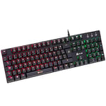 KLIM™ Dash – Nouveau – Clavier Mécanique AZERTY avec Switchs Red Low Profile pour Les Professionnels et Gamers – Garantie 10 Ans – Rétroéclairage RGB – Structure Métallique – Personnalisation Totale