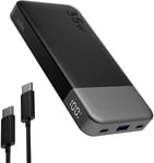 Nobis Chargeur Portable, 35W 10000mAh Power Bank Chargement Rapide, PD QC 4.0 Batterie d'affichage LED, USB C in/Out Chargeur de téléphone Portable pour iPhone iPad Samsung Android etc. (Noir)