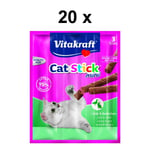 VITAKRAFT Snack pour Chats Cat-Stick Mini- Canard & Lapin - 60 X 6g - Bâtons