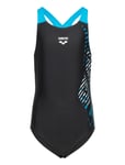 Girl's Arena Vortex Swimsuit V Back Navy-Soft Gree Black Arena