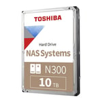 Toshiba N300 NAS - Hard drive - 10 TB - internal - 3.5" - SATA 6Gb/s - 7200 rpm 