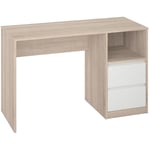 Pegane - Bureau coloris chêne / blanc - Longueur 120 x Hauteur 75 x Profondeur 50 cm