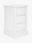 Laura Ashley Ashwell 3 Drawer Bedside Table, Cotton White