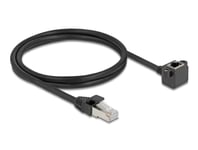 Delock Nettverksforlengelseskabel Rj45-Plugg Til Rj45-Kontakt 90° Vinklet Cat.6 F/Utp 1 M Svart