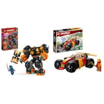 LEGO NINJAGO Cole’s Elemental Earth Mech, Action Figure Toy, Dragons Rising Building Set & 71780 NINJAGO Kai’s Ninja Race Car EVO 2in1 Racing Car Toy to Off-Road Vehicle