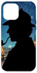 Coque pour iPhone 12 Pro Max Silhouette de Sherlock Holmes à Londres Nuit