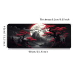 Darkness Red Moon Skrivbordsmatta Skrivbordsunderlägg Stor spelmusmatta E-Sports Office Keyboard Pad Datormus Halkfri datormatta Present till tonåring 35.4*15.7inches(90X40cm)