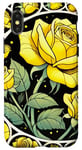 Coque pour iPhone X/XS Rose jaune Illustration Roses jardinage art rosiers jardiniers