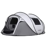 EchoSmile 4-6 Personnes Tente de Camping Pop-up, imperméable, avec 2 fenêtres en Maille aérée, Tente familiale pour l'ombre, Tente dôme Portable et légère pour Le Camping en Plein air sur la Plage