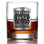 Vintage Years 1984 40th Birthday or Anniversary Gift Whisky Glass Tumbler VIN004