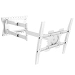 Nanook Support Mural TV 2100 à Bras Long pour Téléviseurs 42-75 Pouces, Extension Extra Longue Jusqu'à 100 cm, Max. 60 kg, Orientable jusqu'à 180º, VESA 600x400, Blanc.