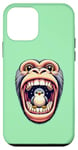 Coque pour iPhone 12 mini Tête de singe avec oiseau à l'intérieur de sa bouche