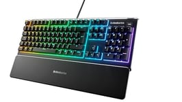 SteelSeries Apex 3 - RGB Gaming Keyboard - 10-Zone RGB Illumination - Premium Magnetic Wrist Rest - English Qwerty Layout PC, Standard, Black