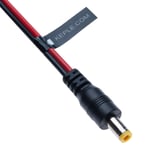 DC Power Extension Cable Male 2.5mm / 5.5mm to Bare End Jack Pigtails Plug Connector Barrel Wire Compatible with CCTV Security Camera, IP Camera, DVR Standalone, LED Strip, Surveillance, Monitors 0.3m