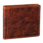 STILORD 'Derek' Porte Monnaie Homme Cuir Anti RFID Vintage Portefeuille Homme Petit Porte Cartes Pochette Porte Billets Mini Wallet NFC Protection, Couleur:Prestige - Marron