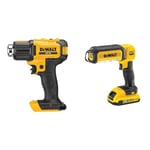 DEWALT Décapeur Thermique XR 18V DCE530N-XJ & Lampe LED XR 18V - DCL050-XJ - Lampe à Faisceau Large Vendue sans Batterie, Ni Chargeur