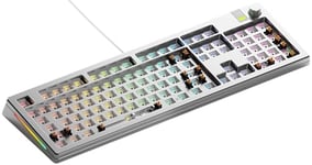 Glorious Gaming GMMK 3 PRO Barebones : kit clavier personnalisé, molette, corps alu et joints modulaires, clavier 100 % (hot swap), mousse insonorisante, plaque de commutation alu, ANSI - Argenté