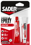 COLLE EPOXY SADER MULTI USAGES TUBE PRISE RAPIDE METAUX  METAL BOIS CUIR