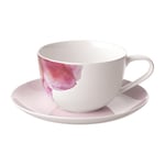 Villeroy & Boch Rose Garden kop med underkop Lyserød/Hvid