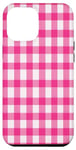 iPhone 12 Pro Max Pink Checkered Plaid Flannel Gingham Pattern Checker Rustic Case