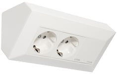 Hörnbox 2-vägs med LED driver 24Vdc 24W Vit