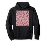 Climbing Vine Leaves In Deep Rose On Dusty Pink Pullover Hoodie