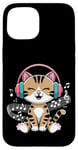 Coque pour iPhone 15 Music Cats Musical Note Outfit For Musicians Headphone Cat