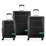 Delsey Paris x United Colors of Benetton Now Hardside Set de valises à 4 roulettes 3 pcs. avec soufflet extensible black (TAS031441)