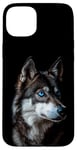 iPhone 15 Plus Blue Eyed Wolf Portrait Wild Dog Wilderness Predator Wolf Case