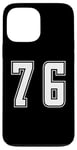 Coque pour iPhone 13 Pro Max Blanc Numéro 76 Équipe Junior Sports Uniforme Numéroté