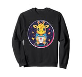 Adorable Giraffe In Space Adventure Sweatshirt