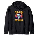 I Love The Sun Funny Vampire Sunglasses Tropical Sunset Vibe Zip Hoodie