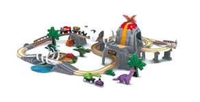 Hape Dino Railway Adventure Set, 23 Tracks, 30 Accessories, Glows in the Dark, Ages 3+, Compatible