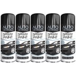 5X Black Gloss Spray Paint Aerosol Auto Car Van Bike Restore Metal 250ml