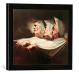 Kunst für Alle 'Image encadrée de Johann Heinrich Füssli Les Trois Sorcières Impression d'art dans Le Cadre de Haute qualité Photos Fait Main, 40 x 30 cm, Noir Mat