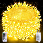 Auriostar Guirlande Lumineuse Exterieure, 20m 200LEDs Guirlande Lumineuse Noel Intérieur et Extérieur étanche IP44, 8 Modes avec Télécommande pour Noël, Chambre, Décoration Sapin de Noel (Blanc Chaud)