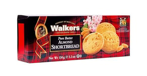 Walkers Shortbread Almond Rounds, Traditional Pure Butter Scottish Recipe, 150g