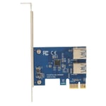 PCI E 1 - 2 nousukortti Hyvä joustavuus Suuri vakaus Pcie Splitter 1 - 2 PCIE Riser Card Bitcoin Ethereum Mining Blue Boardille