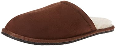 Amazon Essentials Chaussons Douillets Homme, Brun Caramel Foncé Micro Suède, 39 EU