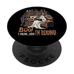 Boo Reading Ghost Halloween Cool Fantôme effrayant Girly PopSockets PopGrip Adhésif