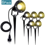 6X Spot de jardin led spot extérieur led blanc chaud IP65 lumière de jardin 4W GU10 pré pour extérieur pré de jardin